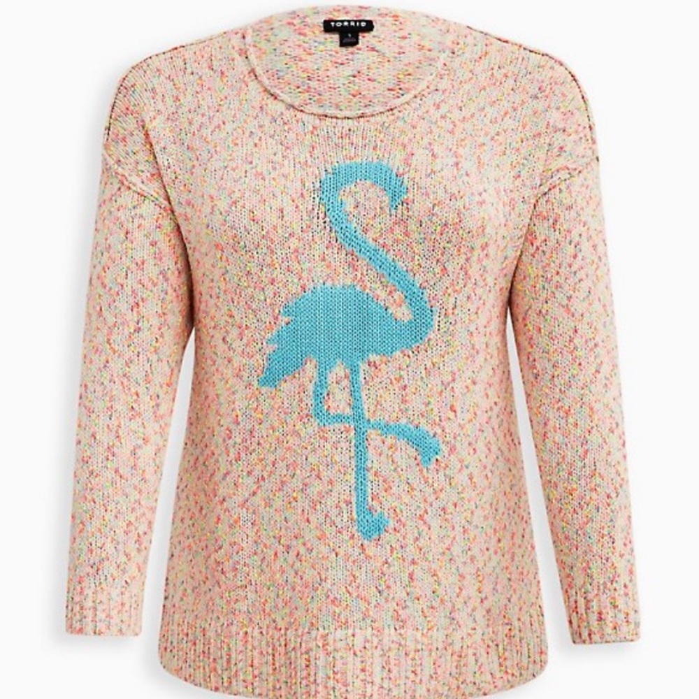 Torrid size 3 flamingo pullover sweater